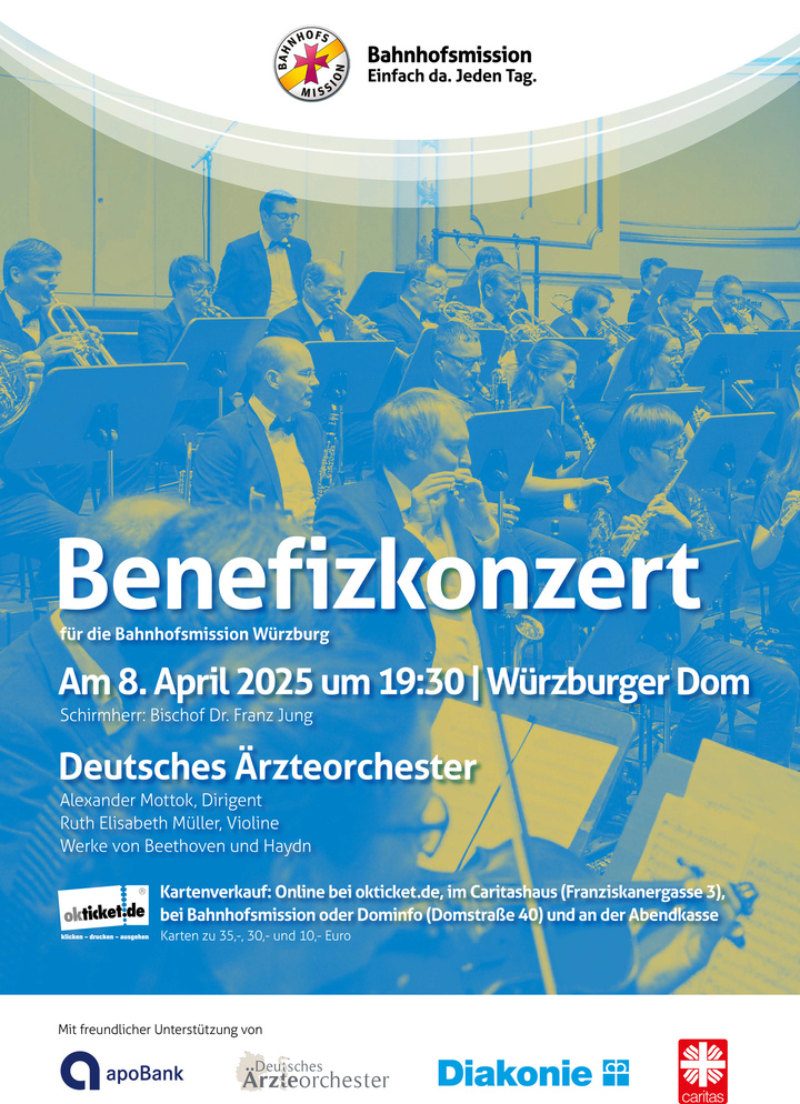 Veranstalter-Plakat Benefizkonzert am 8. April 2025