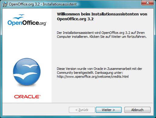 OOo Installationsbildschirm